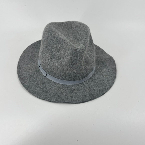 Nordstrom Womens‎ Grey 100% Wool Wide Brim Fedora Hat One Size Adjustable main image 4